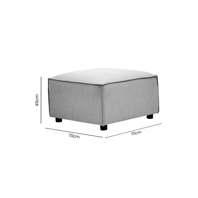 Grey Fabric Modular Ottoman | Toulouse
