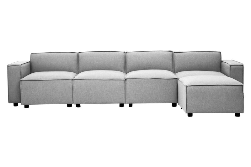 Grey Fabric Modular Ottoman | Toulouse