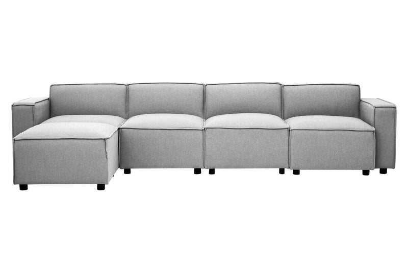 Grey Fabric Modular Ottoman | Toulouse