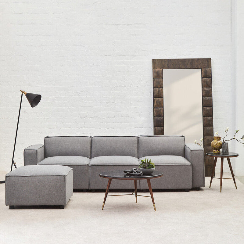 Grey Fabric Modular Ottoman | Toulouse