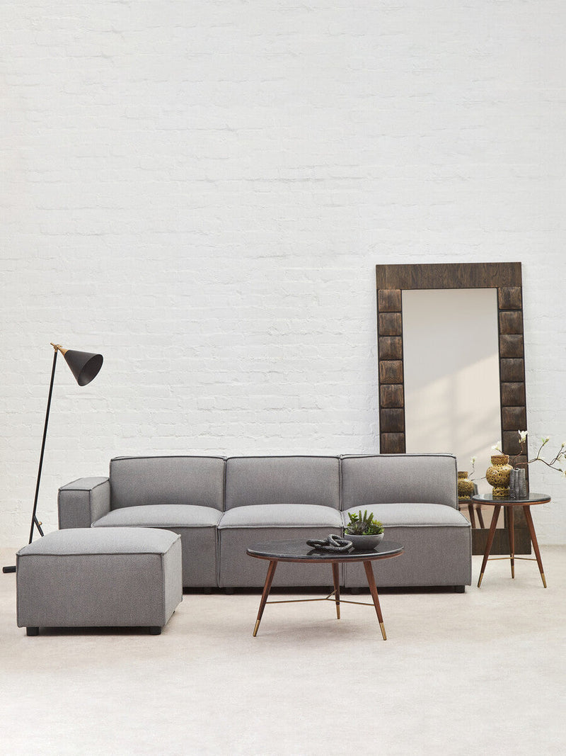 Grey Fabric Modular Ottoman | Toulouse