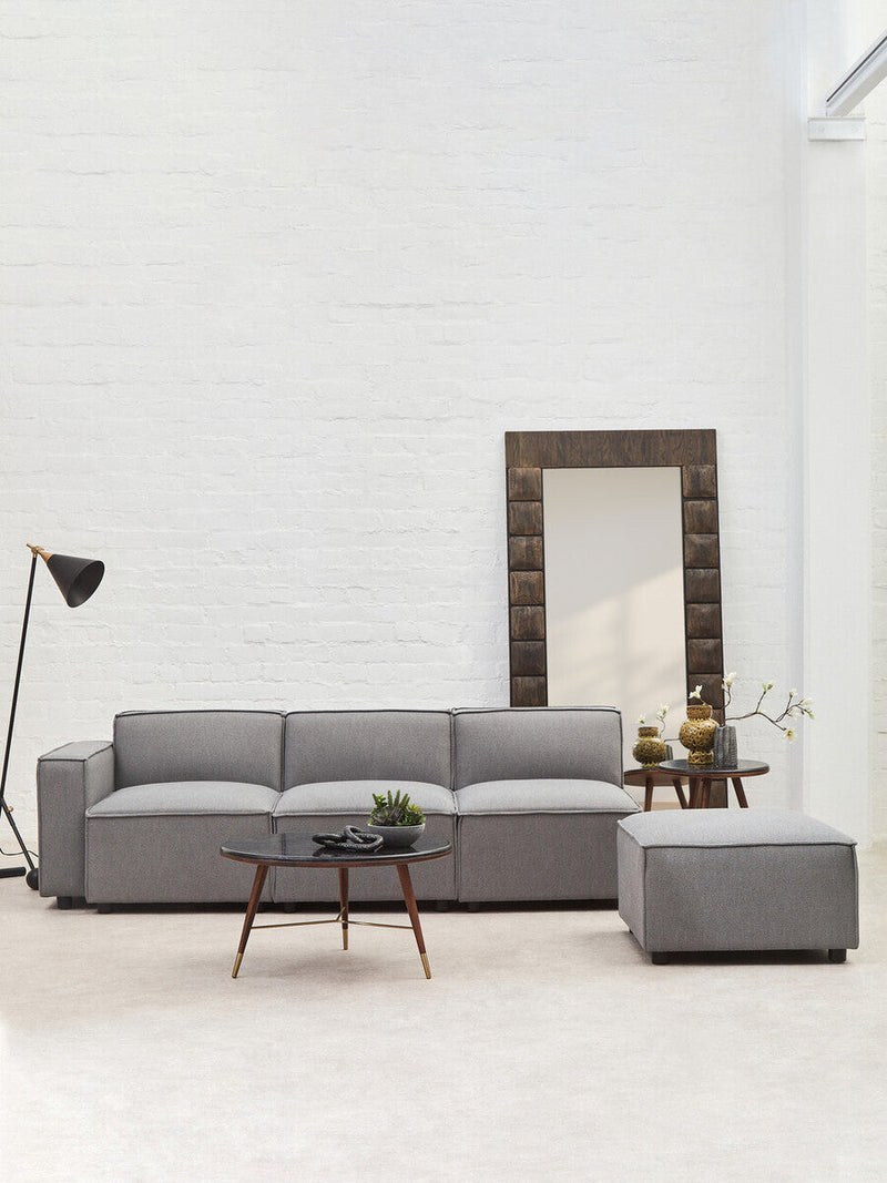 Grey Fabric Modular Ottoman | Toulouse