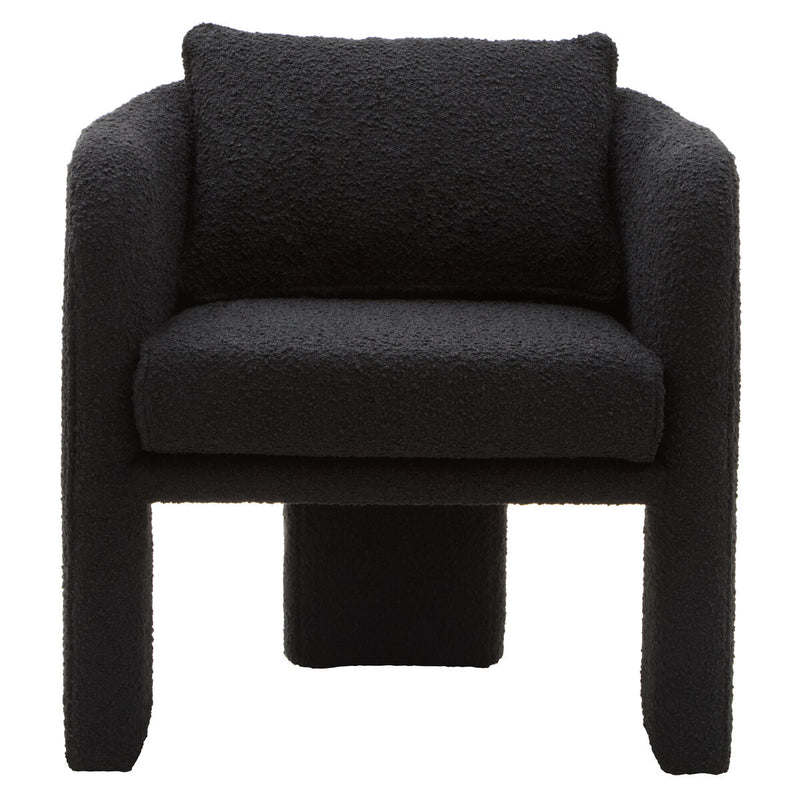 Black Boucle Curved Armchair | Ozzero