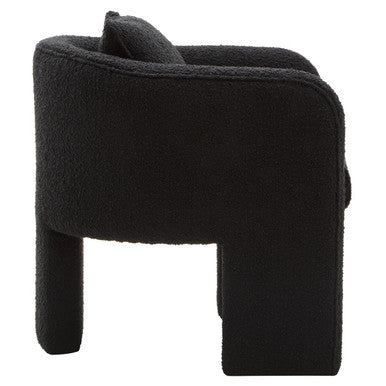 Black Boucle Curved Armchair | Ozzero