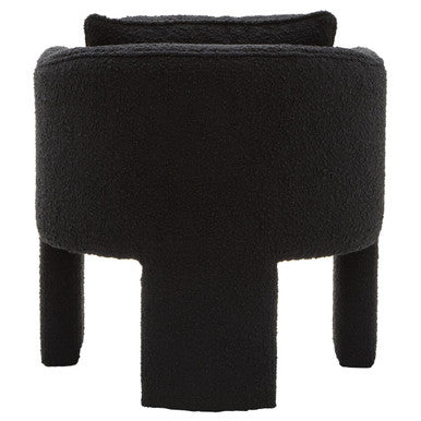 Black Boucle Curved Armchair | Ozzero