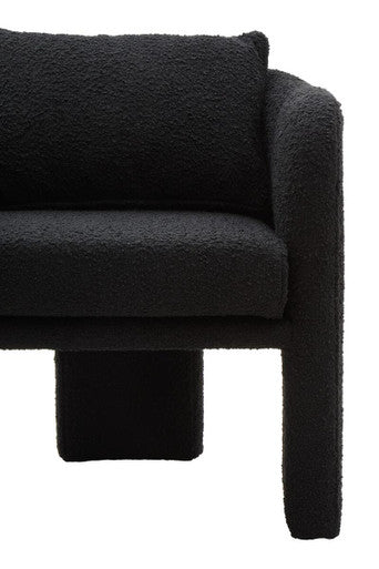 Black Boucle Curved Armchair | Ozzero