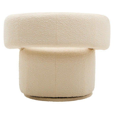 Ivory Boucle Curved Swivel Armchair | Oliveto