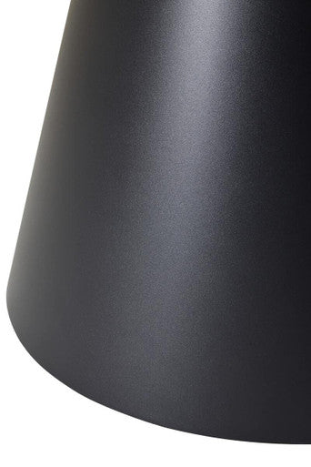 Black Metal Conical Base Round Dining Table with Clear Glass Top | Azalea