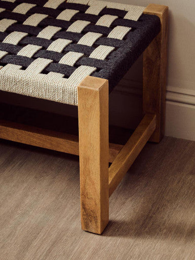 Black and White Jute Bench | Satna