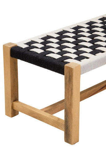 Black and White Jute Bench | Satna