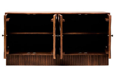Four Door Mango Wood Hammered Sideboard | Siva