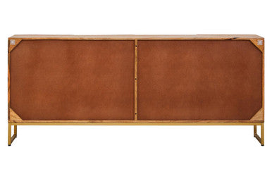 Mango Wood Paper Rope Detail Four Door Sideboard | Teora