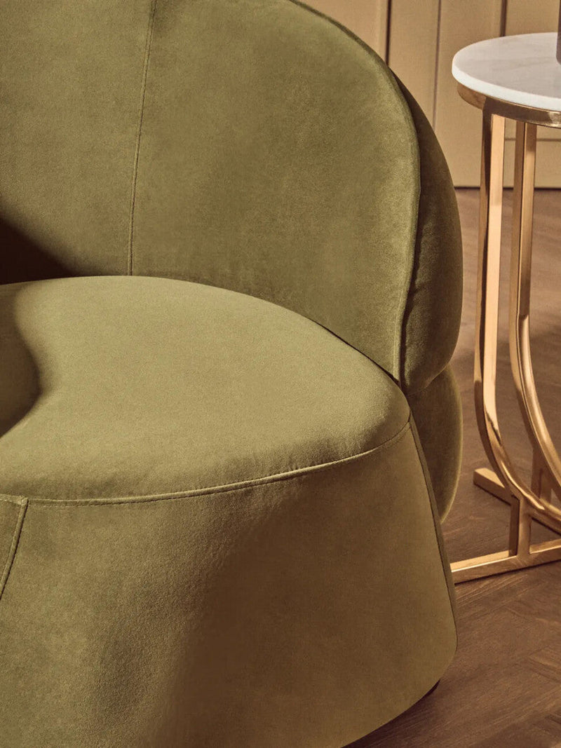 Forest Green Curved Velvet Chair | Darla