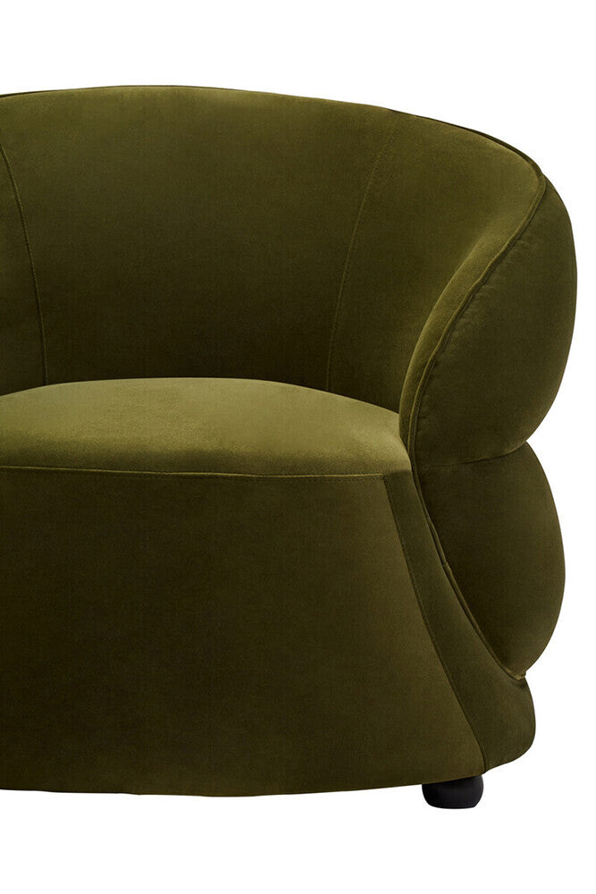 Forest Green Curved Velvet Chair | Darla