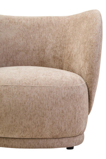 Deep Stone Chenille Curved Chair | Delray