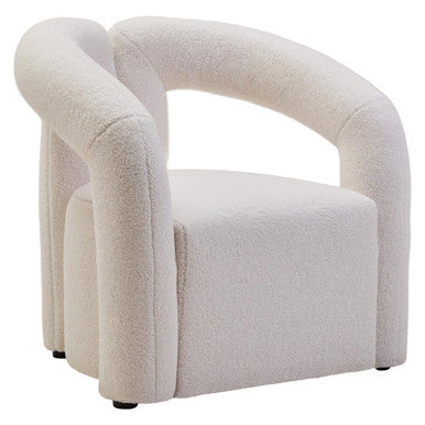 Ivory Boucle Effect Statement Chair | Davina