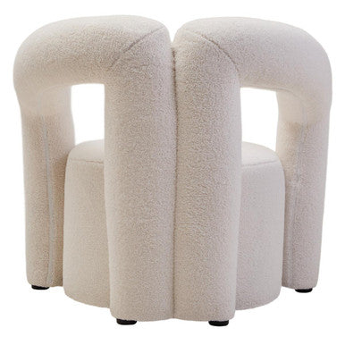 Ivory Boucle Effect Statement Chair | Davina