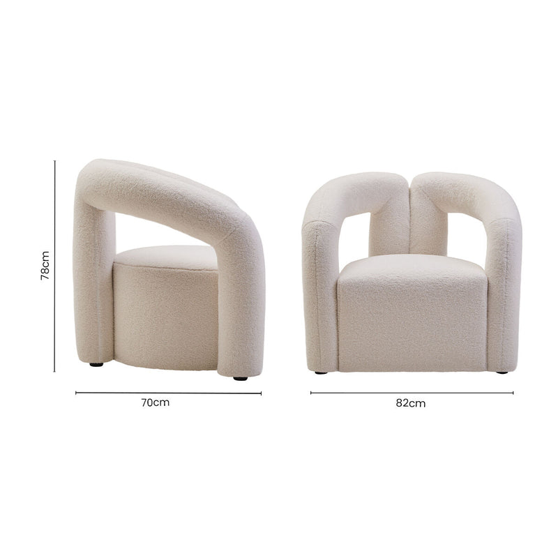 Ivory Boucle Effect Statement Chair | Davina
