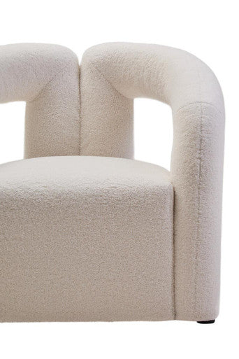 Ivory Boucle Effect Statement Chair | Davina