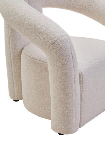 Ivory Boucle Effect Statement Chair | Davina