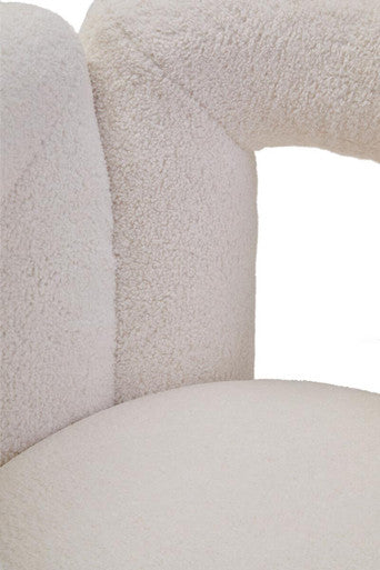 Ivory Boucle Effect Statement Chair | Davina