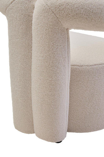 Ivory Boucle Effect Statement Chair | Davina