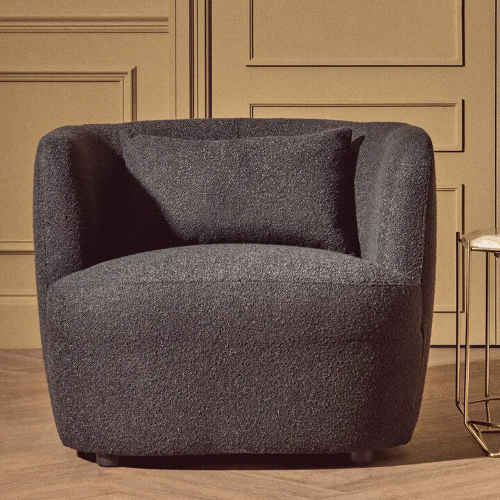Textured Black Curved Chair | Bruge