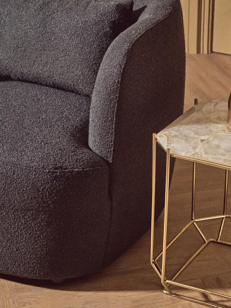 Textured Black Curved Chair | Bruge