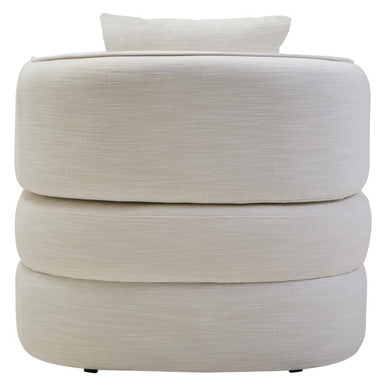 Cream Linen Effect Curved Chair | Bilani