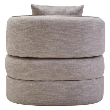 Grey Linen Effect Curved Chair | Bilani