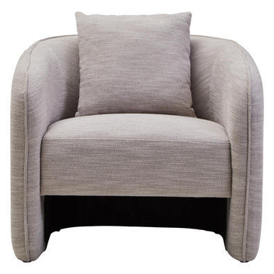 Grey Linen Effect Curved Chair | Bilani