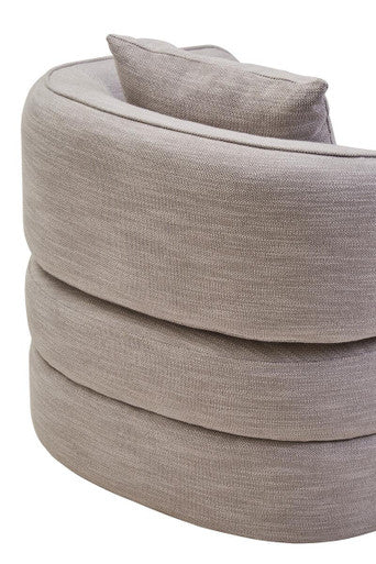 Grey Linen Effect Curved Chair | Bilani