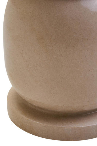 Cream Marble Multi Use Stool and Side Table with Refined Smooth Surface | Zoro