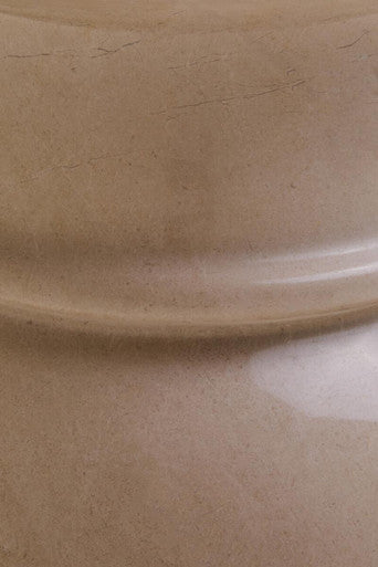 Cream Marble Multi Use Stool and Side Table with Refined Smooth Surface | Zoro
