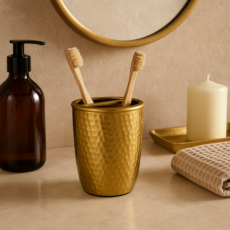 Hammered Effect Toothbrush Holder | Allegra