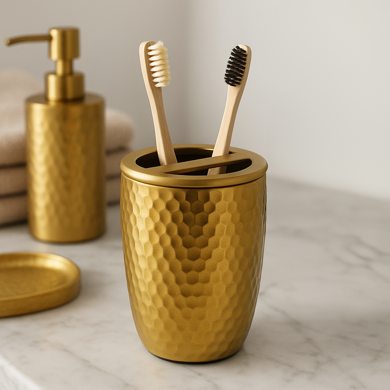 Hammered Effect Toothbrush Holder | Allegra