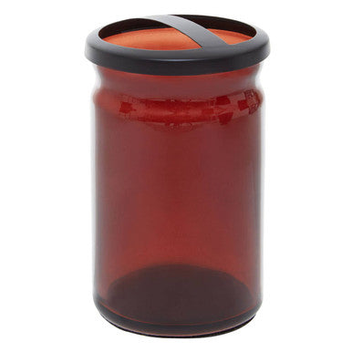 Kiara Brown Glass Toothbrush Holder | Allegra