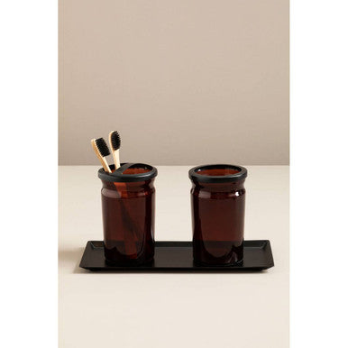 Kiara Black Bathroom Tray | Allegra