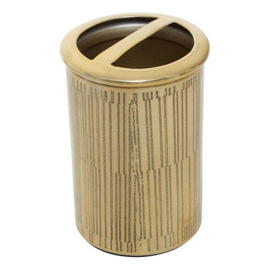 Line Effect Gold Toothbrush Holder | Allegra