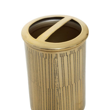 Line Effect Gold Toothbrush Holder | Allegra