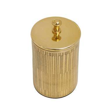 Line Effect Gold Bathroom Jar | Allegra
