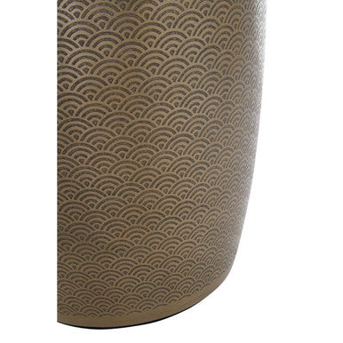 Gold Finish Waste Bin With Etching | Allegra