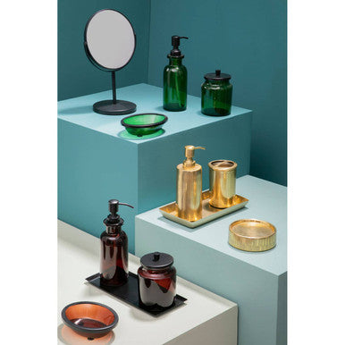 Kiara Green Glass Soap Dish | Allegra