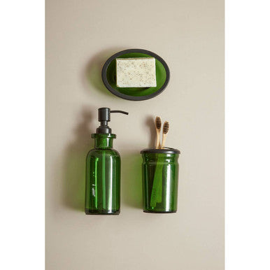 Kiara Green Glass Soap Dish | Allegra