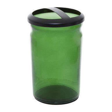 Kiara Green Glass Toothbrush Holder | Allegra