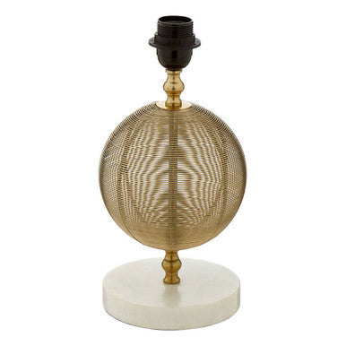Round Marble Gold Finish Table Lamp Base | Melora