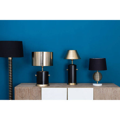 Round Marble Gold Finish Table Lamp Base | Melora
