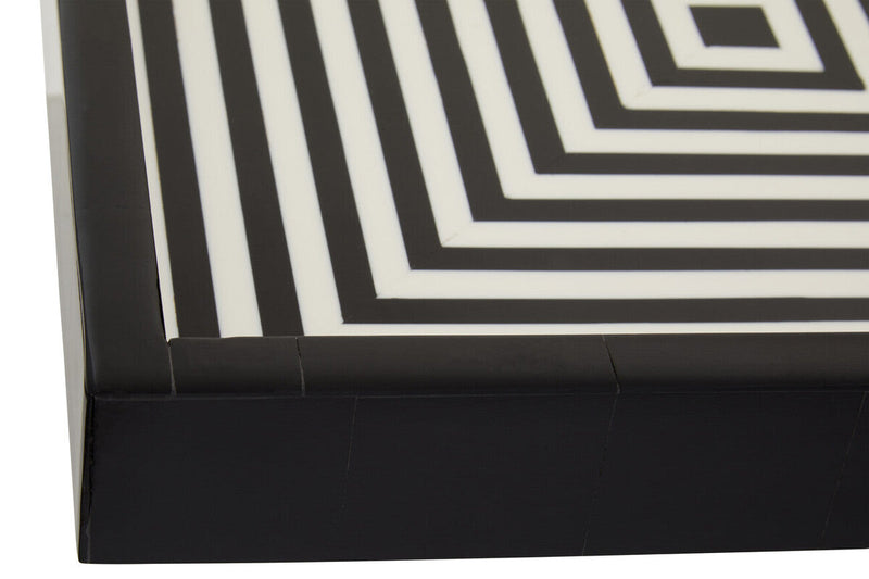 Black and White Finish Square Tray | Donato