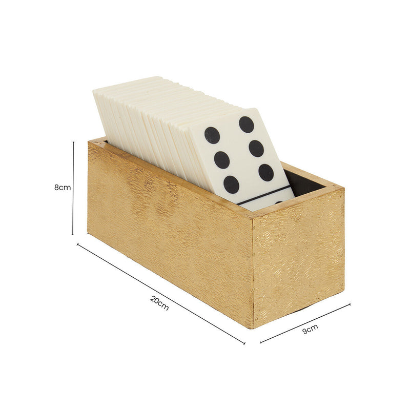 White and Gold Domino Set with White Dominoes | Churchill Games