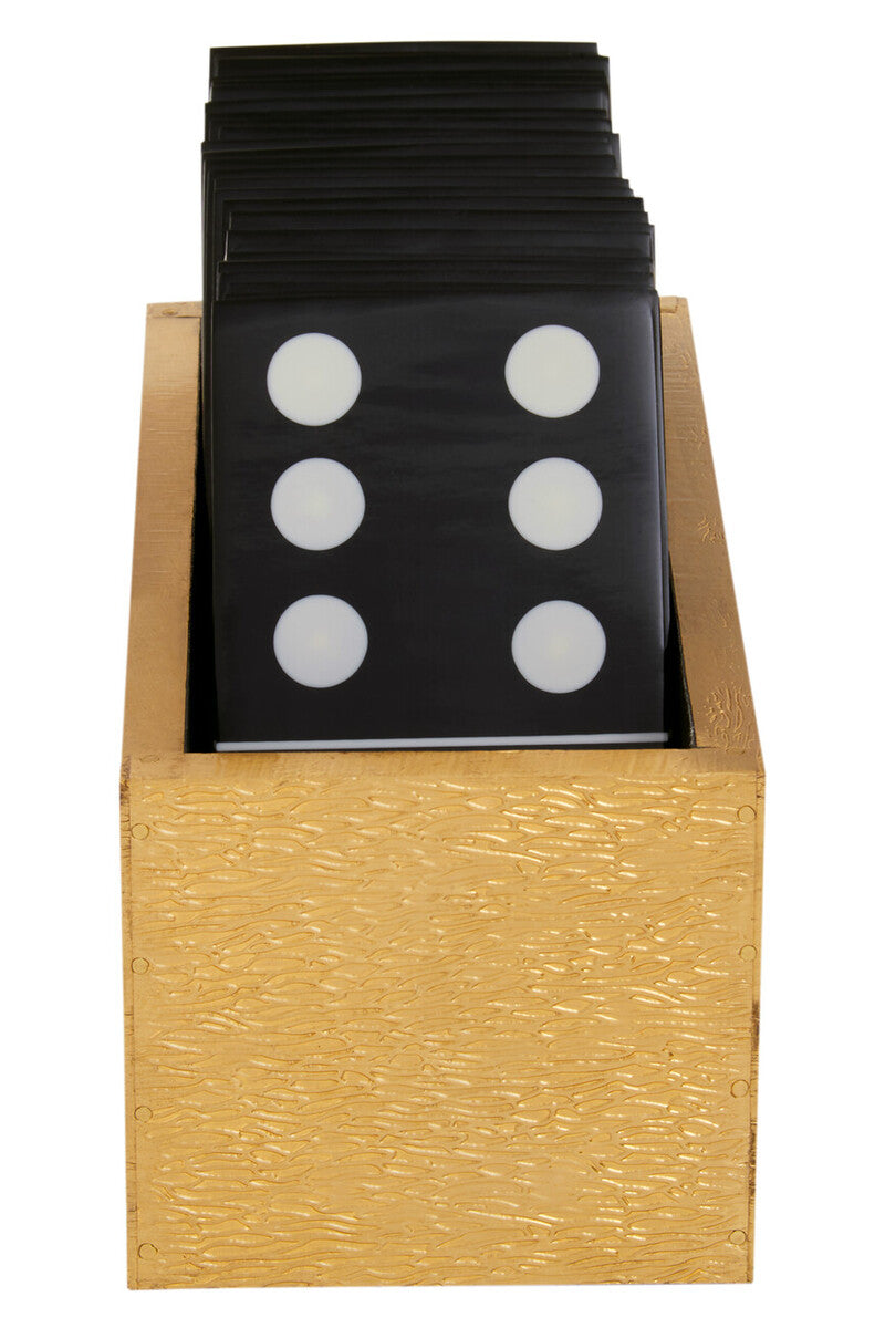 Gold Domino Set with Black Dominoes | Churchill Games